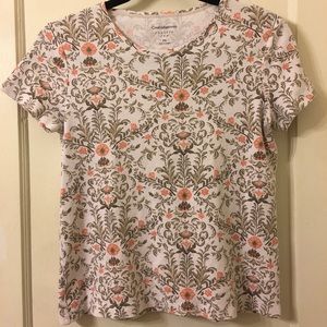 Croft & Barrow Classic Tee S vintage print floral